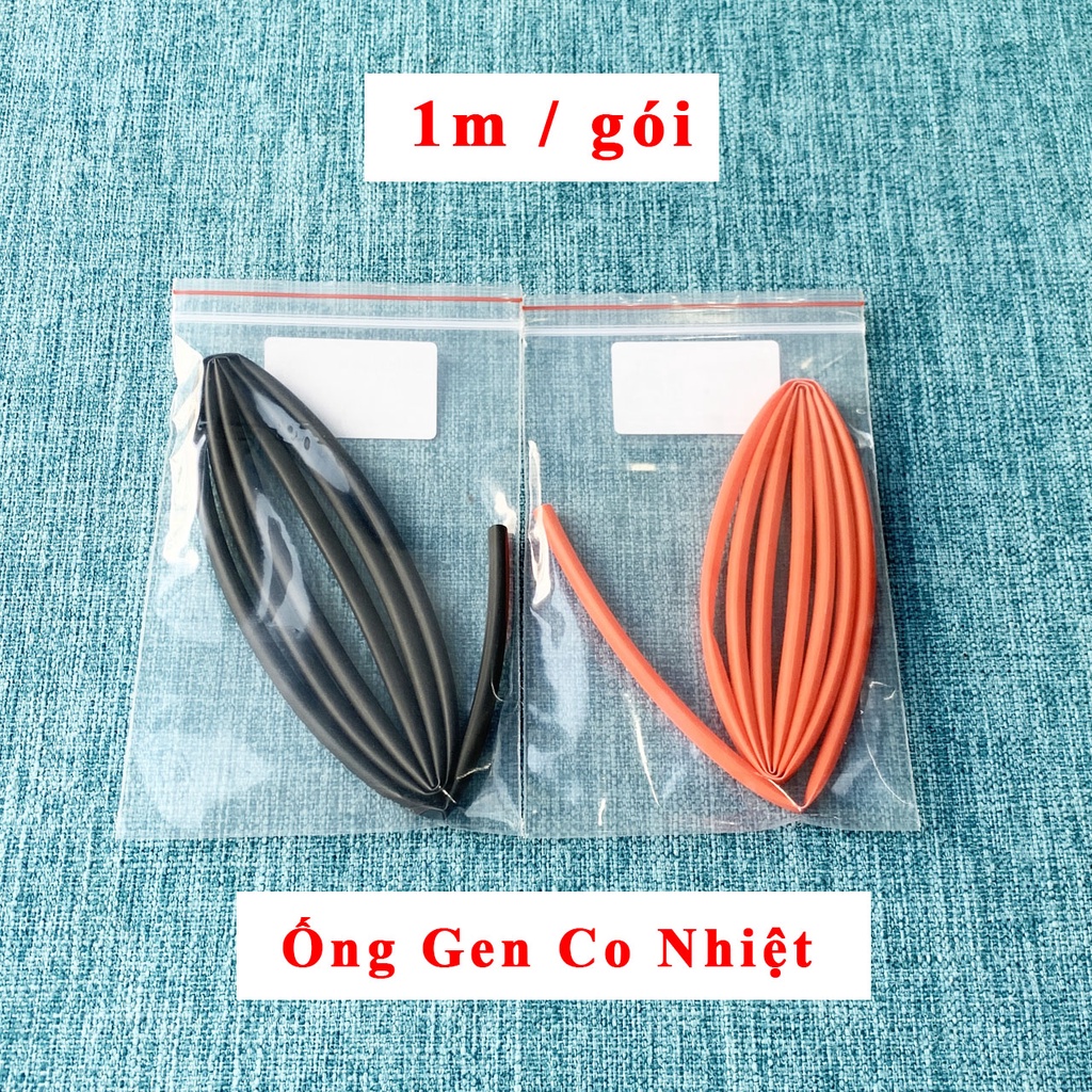 1 mét Ống gen co nhiệt các kích cỡ phi 2.5mm, 3.5mm, 5mm, 6mm, 12mm - Ống gen dây co nhiệt hạ thế, bọc cách điện