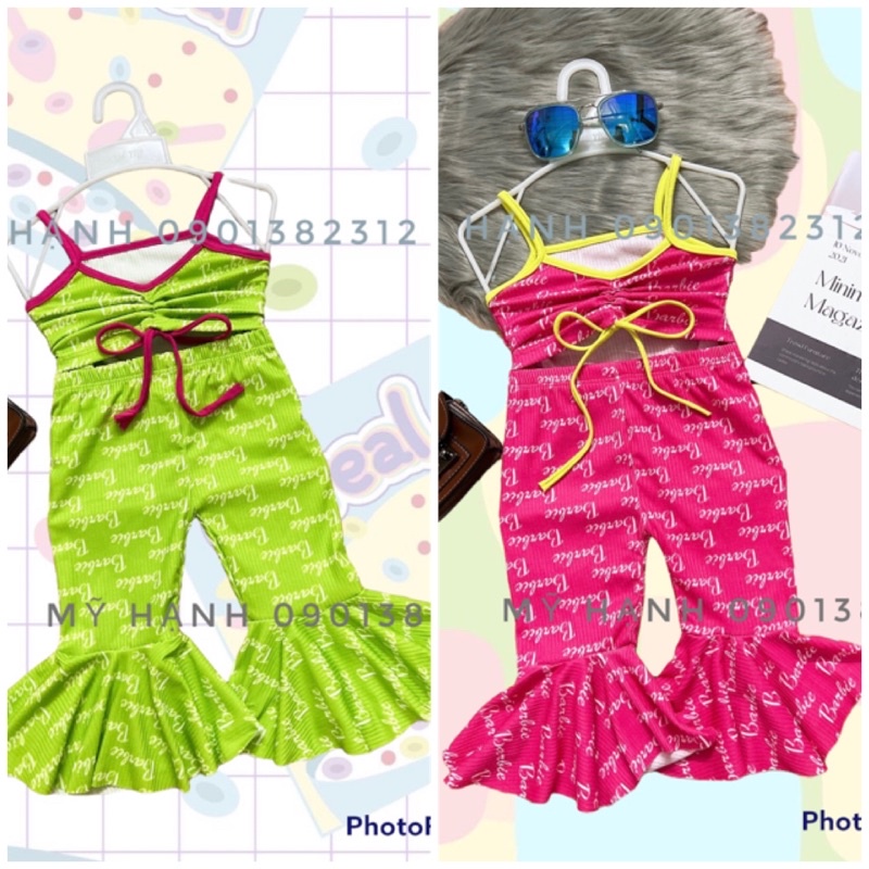 (HÌNH THẬT 100%)SET BỘ BAR.BIE + QUẦN ỐNG LOE CHO BÉ (7-25kg)