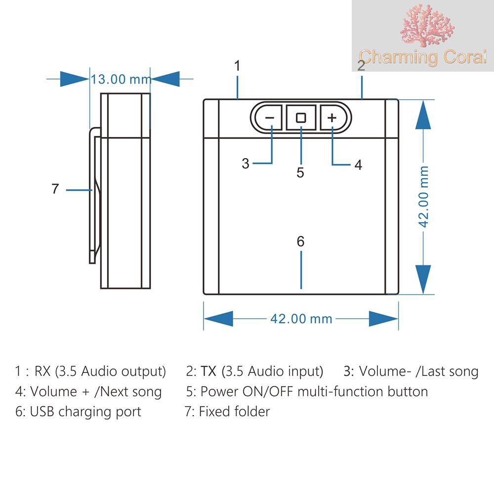 Thiết Bị Chuyển Đổi Âm Thanh Tx8 2 Trong 1 Bluetooth 5.0 Cho Tv Máy Tính Tai Nghe Mp3 / Mp4