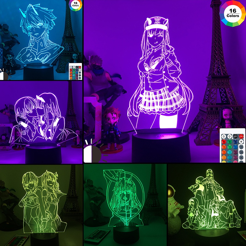 Đèn ngủ bóng LED Franxx Zero Two 02 cảm ứng chạm cổng USB trang trí nhà cửa