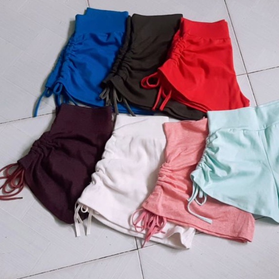 Quần short thun nữ rút dây nâng mông tập gym, Zoga