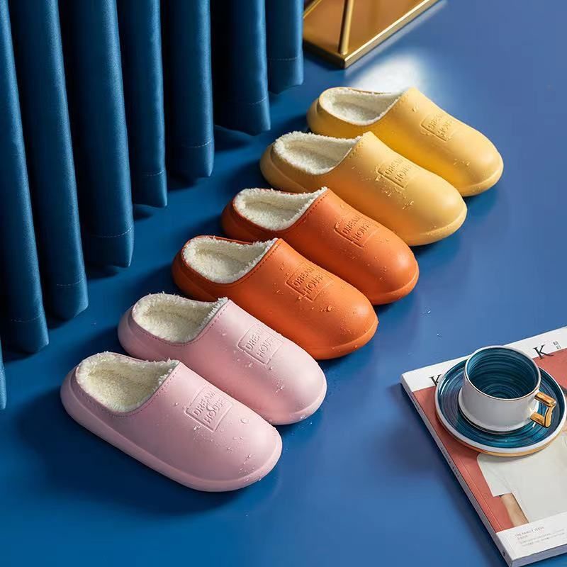 Dép Da Lót Lông Chống Thấm Nước Siêu Ấm