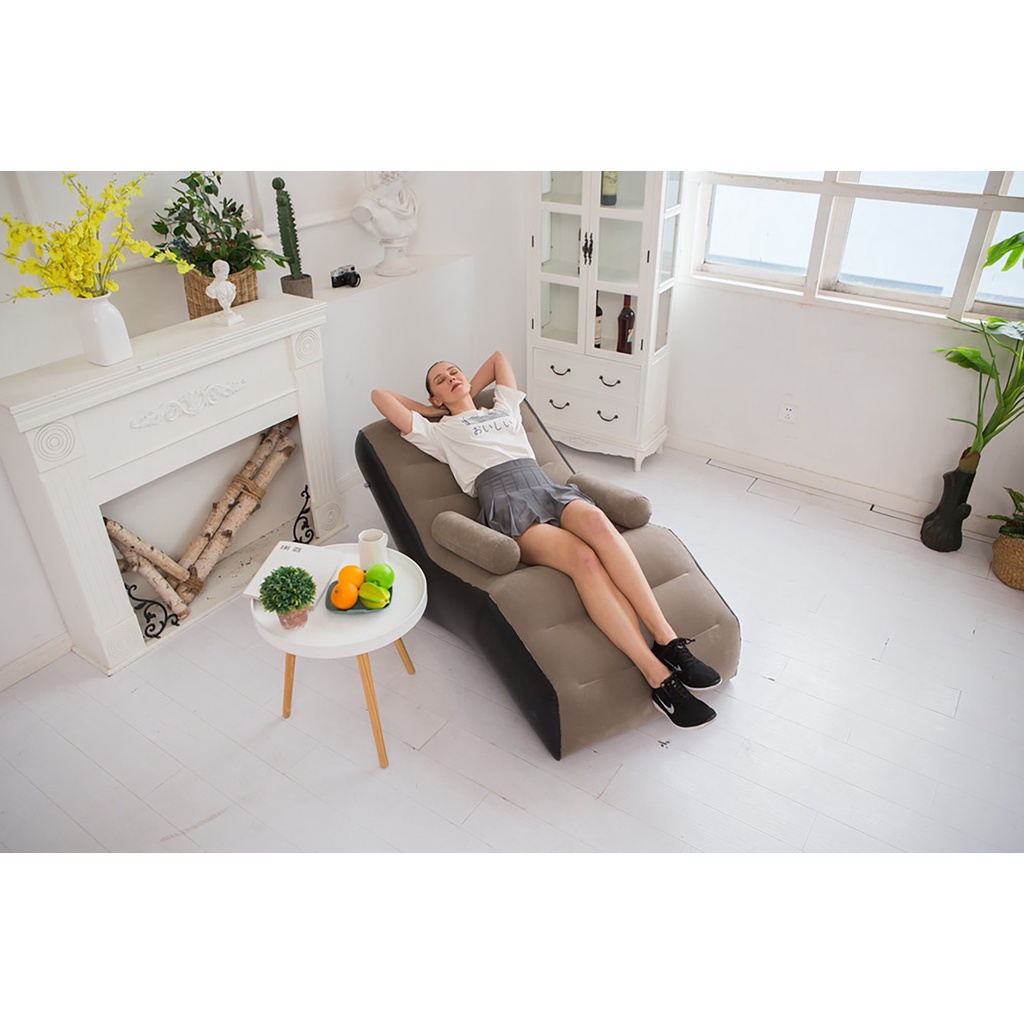 Ghế hơi tựa lưng,ghế sofa bọc nhung ghế phòng khách có tay vịn(kèm bơm)