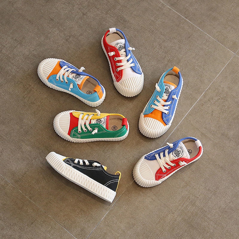 Giày Sneaker Vải canvas Đế Bằng Thoáng Khí Cho Trẻ Em