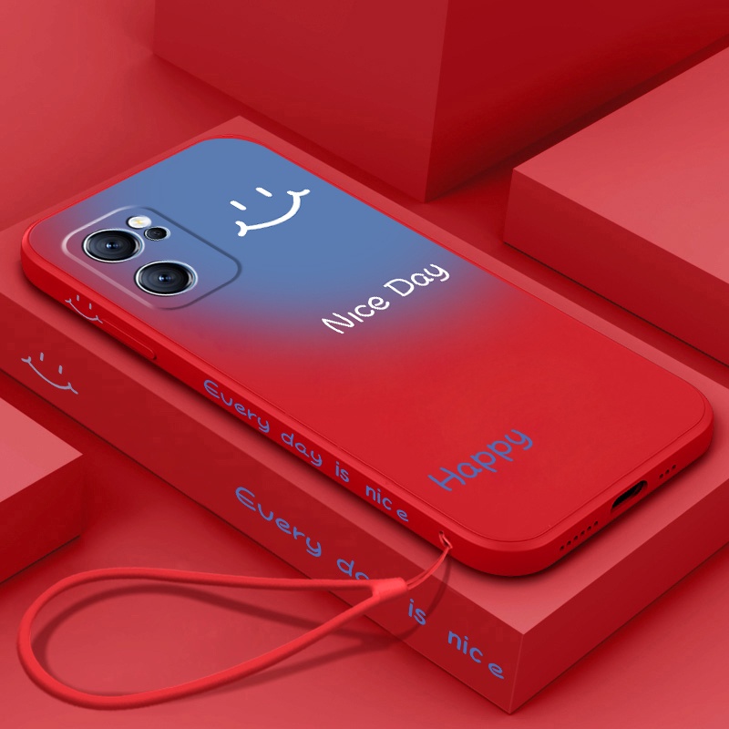Ốp Điện Thoại Silicon Mềm Chống Sốc Màu Tương Phản In Hình Mặt Cười Cho OPPO RENO 7 5g RENO 7Z 5g