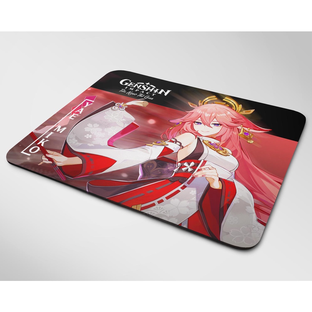 Lót chuột cỡ lớn, bàn di chuột, mouse pad nhân vật Yae Miko Genshin Impact