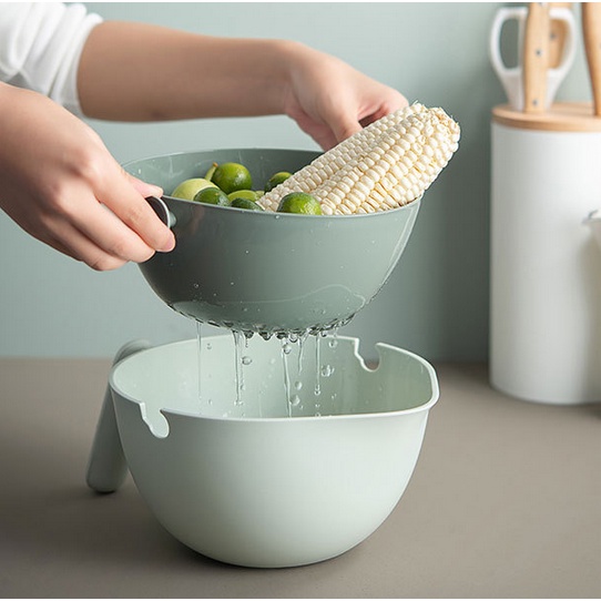 Bộ Thau Rổ, Thau Rổ XOAY 29CM Đựng Rau, Củ, Quả