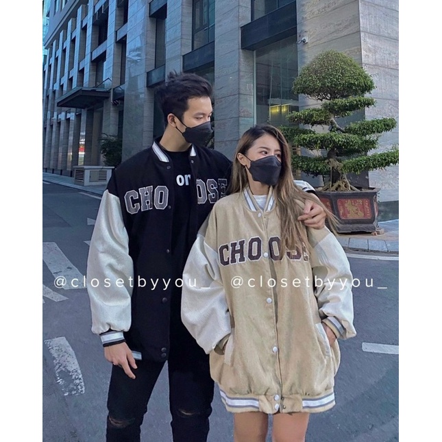 [Hàng sẵn] ÁO KHOÁC BOMBER CHOOSE DÁNG RỘNG UNISEX NAM NỮ