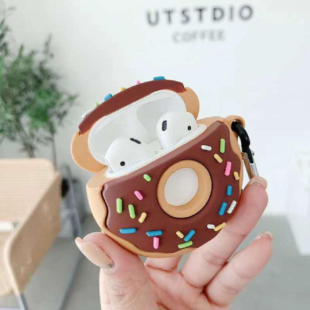 Airpods Case ⚡Freeship ⚡ VỎ BỌC AIRPODS BÁNH DONUT Case Tai Nghe Không Dây Airpods 1/ 2/ i12/ Pro