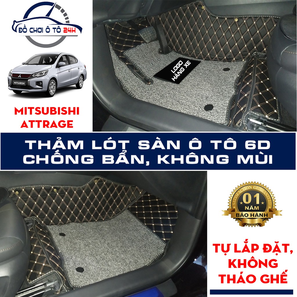 Thảm lót sàn ô tô 5D 6D Mitsubishi Attrage bảo vệ sàn xe, không mùi, không thấm nước