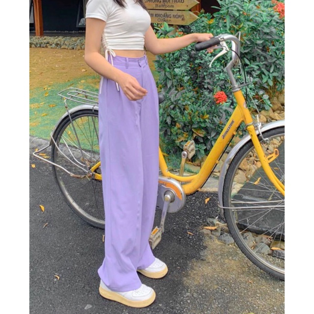 Quần ống rộng tím ulzzang
