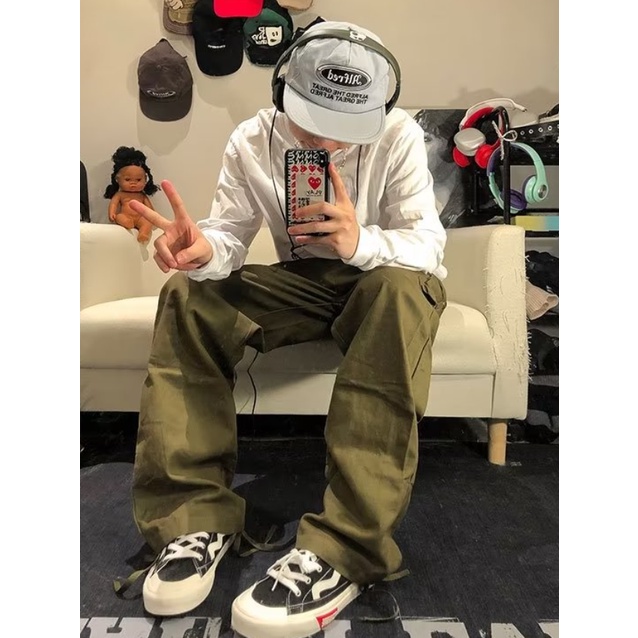 Quần Dài Lưng Cao Dáng Rộng Phong Cách Âu Mỹ Thời Trang Cho Nam Và Nữ