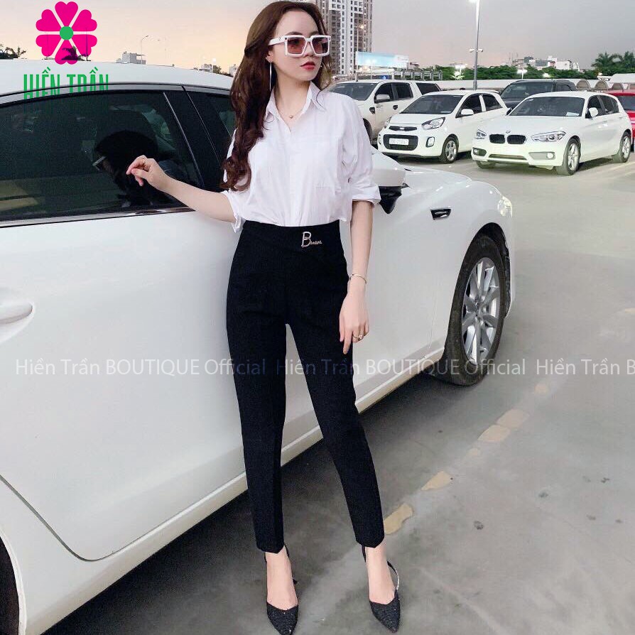 Quần tây nữ công sở khoá sườn kèm khuyên BANANA