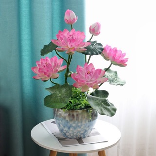 Chùm hoa sen lụa cao cấp 9 nhánh(hàng loại 1)
