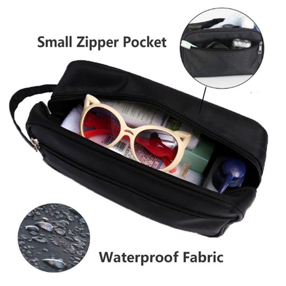 Túi đựng đồ dùng vệ sinh cá nhân màu đen chống trầy di động dành cho nam và nữ