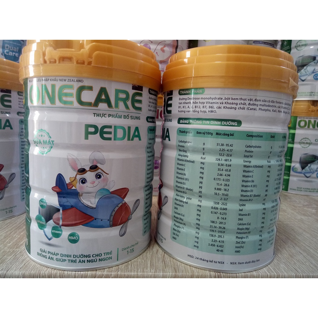Sữa mát tăng cân dành cho trẻ biếng ăn, ngừa táo bón Onecare Pedia lon 900g