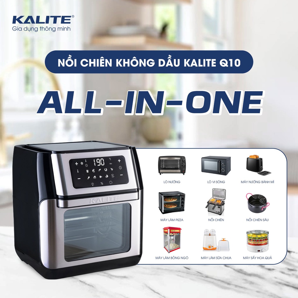 [Mã ELHADEV giảm 4% đơn 300K] Nồi chiên không dầu Kalite Q10 10L đa chức năng - Hàng chính hãng bảo hành 12 tháng