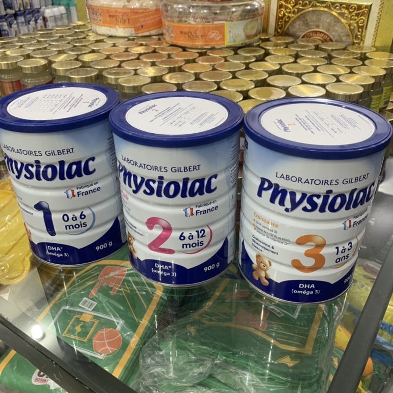 Sữa bột Physiolac Pháp Vị Vani số 1, 2, 3 900g Date 2023 Mẫu Mới