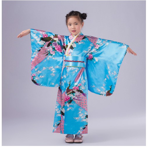 Kimono chim công cho bé gái, có size người lớn. Hàng đặt trước 10 ngày. S2