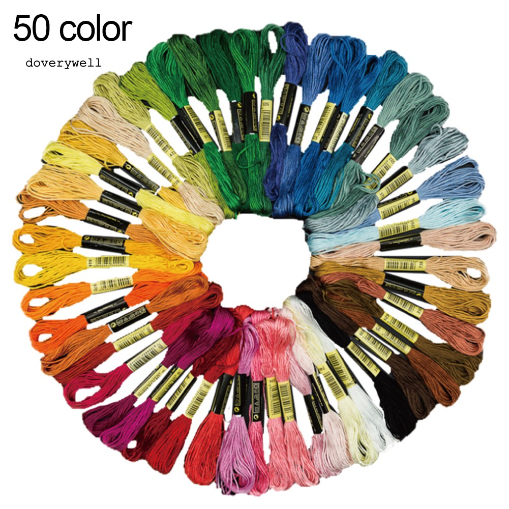 Set 24 / 50 / 100 chỉ thêu bằng cotton nhiều màu