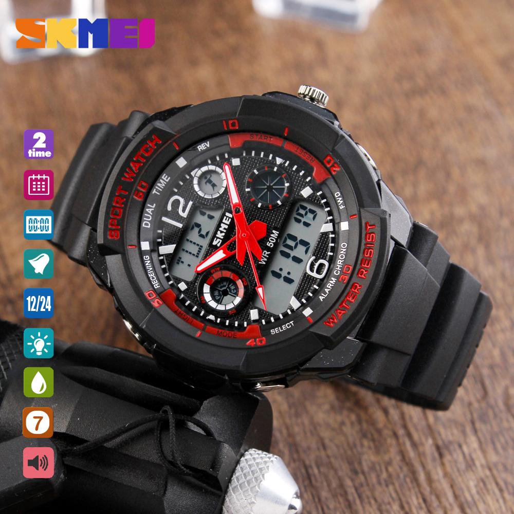 Skmei 1060 fashion sports men's electronic watch waterproof and shockproof dual display bell