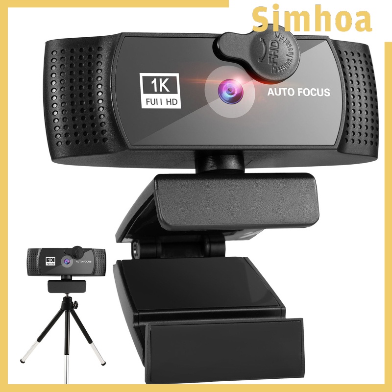 [SIMHOA] Webcam 1080p HD w/ Noise-Cancelling Microphone USB for Gaming PC Desktop