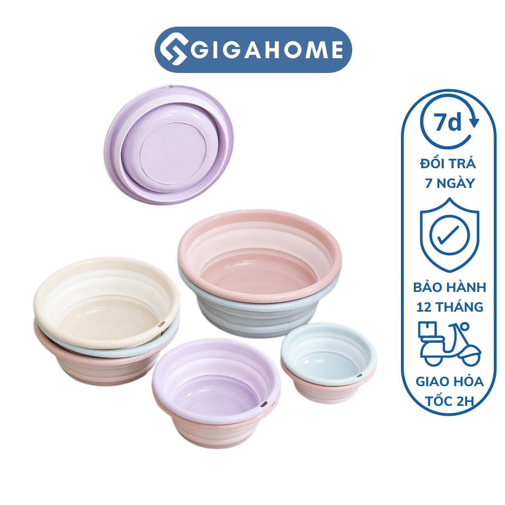 Thau Chậu Rửa Mặt Xếp Gọn Silicone Mang Đi Du Lịch, Cho Sinh Viên GIGAHOME Loại Nhỏ 5809