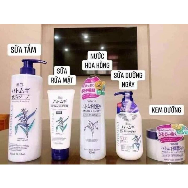 Bộ dưỡng da Hatomugi ý dĩ nội địa Nhật: Sữa rửa mặt, nước hoa hồng, xịt khoáng,sữa dưỡng thể,sữa tắm,kem dưỡng,tẩy trang