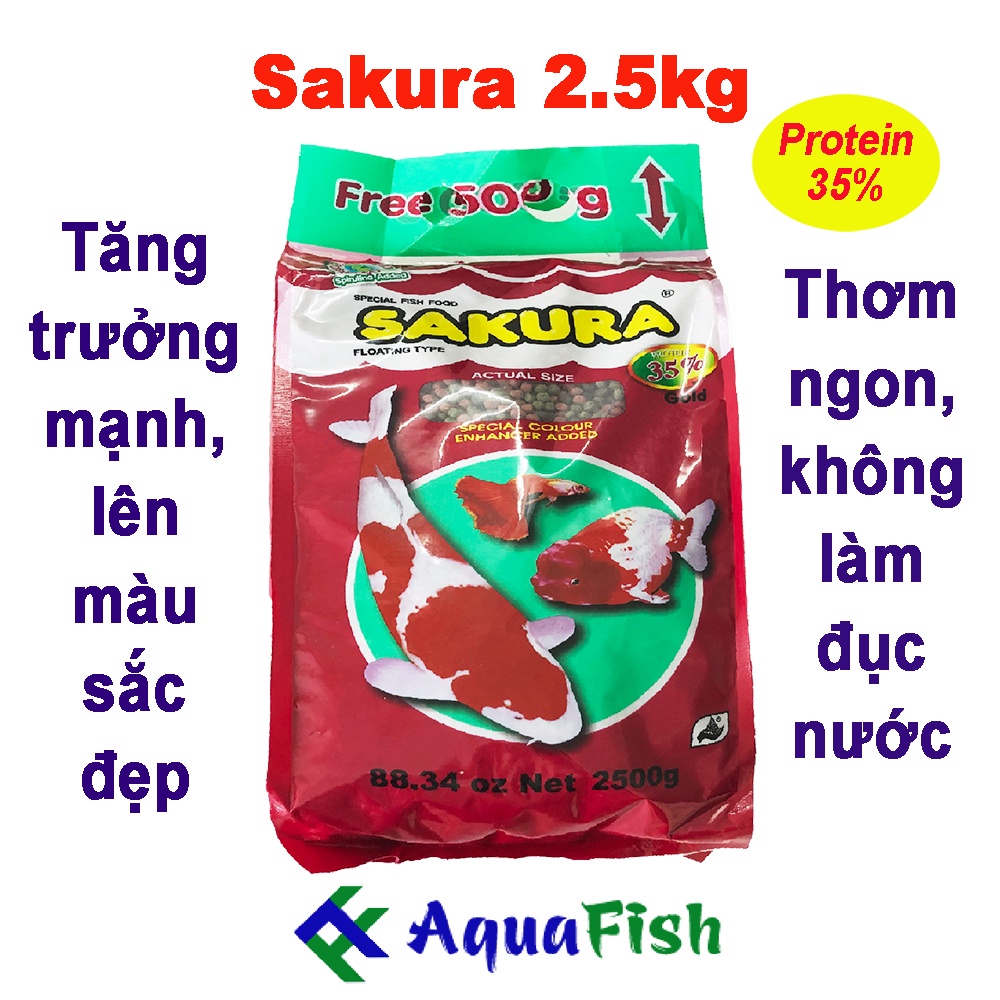 [Mã 99FMCGSALE giảm 8% đơn 500K] Thức ăn cá chép koi Sakura bao 2.5kg