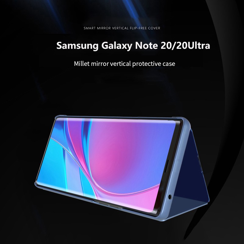 Ốp điện thoại tráng gương kiêm giá đỡ bảo vệ cho Samsung Galaxy Note 20 Ultra Note20 20Ultra