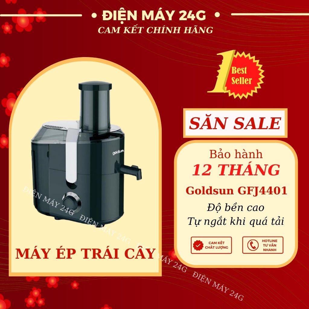 Máy ép trái cây Goldsun GFJ4401 công suất cao đường kính miệng ống 75mm ép nguyên trái dễ dàng không cần cắt nhỏ