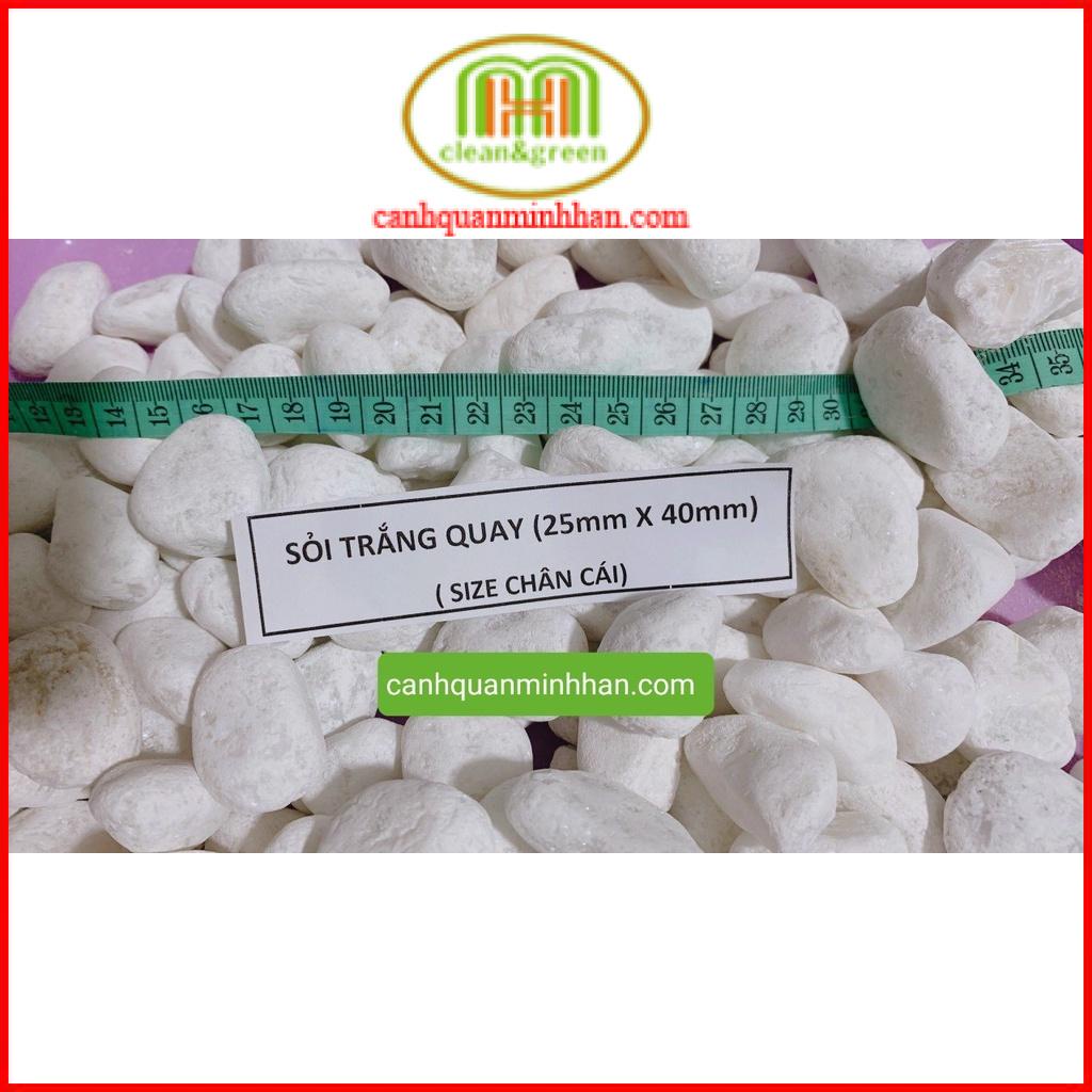 Sỏi trắng trang trí 13kg lót hồ cá nhiều kích cỡ trang trí lối đi sân vườn những chậu cây cảnh Minh Hân Garden