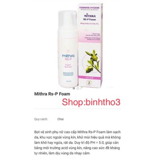 Dung dịch vệ sinh phụ nữ Mithra RS-P Foam (Made in Bỉ) (dạng bọt dùng an toàn cho trẻ em, phụ nữ có thai, cho con bú)