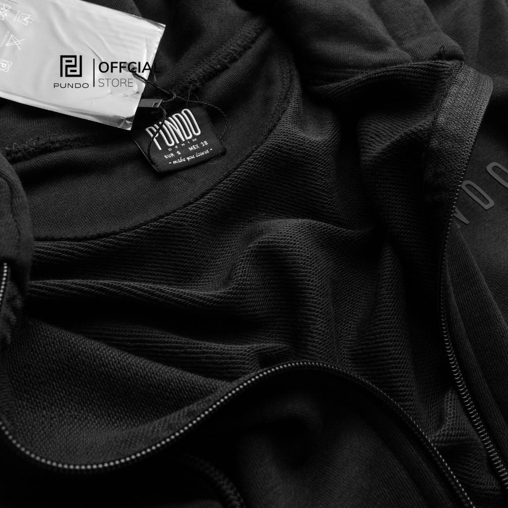 Áo khoác nam nữ PUNDO có nón và dây kéo với chất vải nỉ chân cua AKPD14