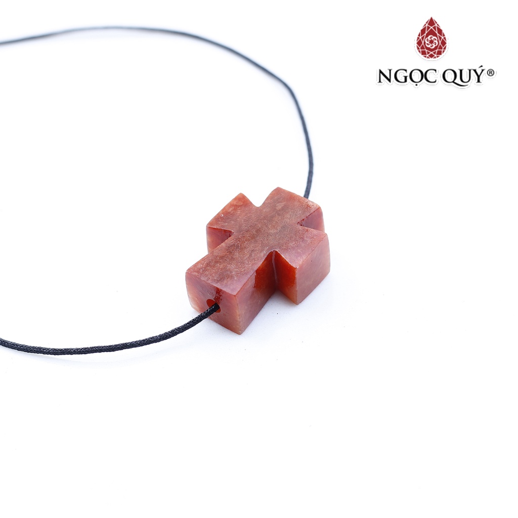 Mặt dây chuyền thánh giá xỏ ngang CT huyết - Ngọc Qúy