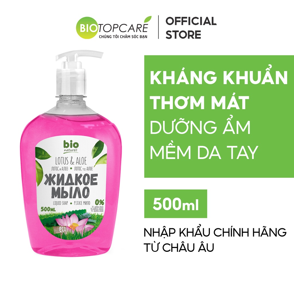 Xà phòng rửa tay Bio Naturell hương hoa sen và lô hội 500ml - Date 10/2022