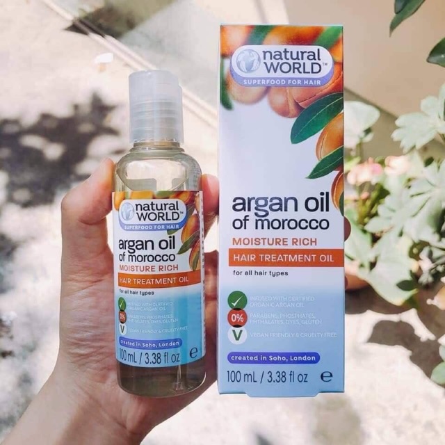 Dầu dưỡng tóc Natural World Argan Oil Of Morocco 100ml | Shopee ...