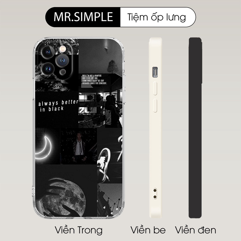 Ốp Lưng It's always in black Màu đen u buồn cho Iphone 5 6 7 8 Plus 11 12 Pro Max X Xr PAP20210456