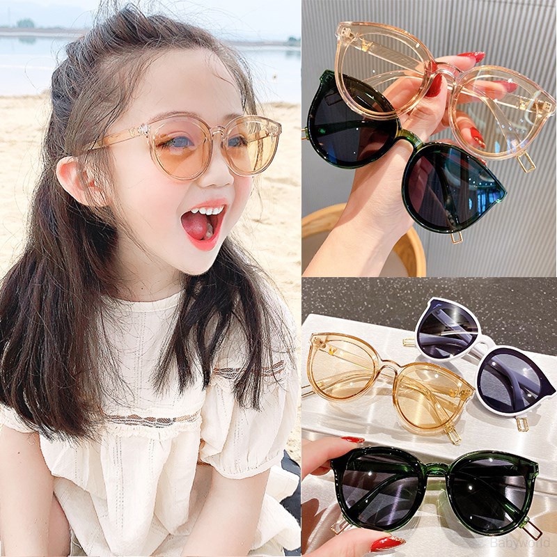Kính Mát Chống Tia UV Màu Sắc Đơn Giản Phù Hợp Cho Mùa Hè Dành Cho Bé Trai Và Bé Gái