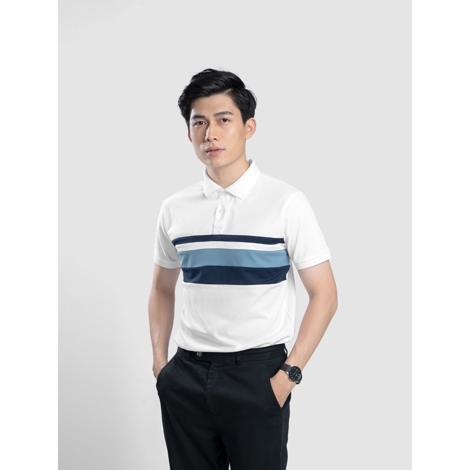 Áo Polo nam phối ngang NELUX vải cá sấu Cotton xuất xịn, chuẩn form - MANSTORE