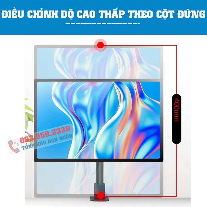 Giá Treo Màn Hình 17 - 32 Inch XL03 / HW-701 / ErgoTek EZ1 Tải Trọng 6 - 8 Kg - Lắp Đặt Kẹp Bàn [ Rẻ Hơn NB F80 ]