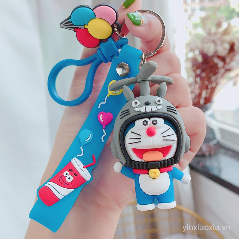 Móc Khóa Hình Doraemon Đội Mũ Bảo Hiểm Dễ Thương