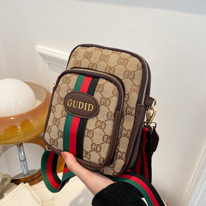 Túi Đeo Chéo ️SIÊU RẺ️ Túi Đeo Điện Thoại Dáng Đứng Gu Chì Phối Kẻ Phong cách Trẻ Trung TXN-035