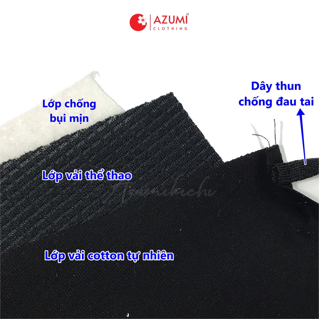 Combo 5 tặng 1 khẩu trang Motomi 3D dùng đi đường màu đen, khau trang vải chống bụi mịn 3 lớp có nẹp mũi Azumikichi B1