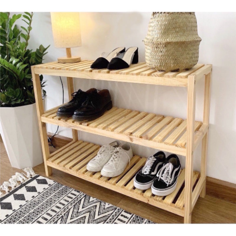 Kệ Gỗ Để Giày Dép, Kệ Giày Dép Thông Minh 3 Tầng 80cm
