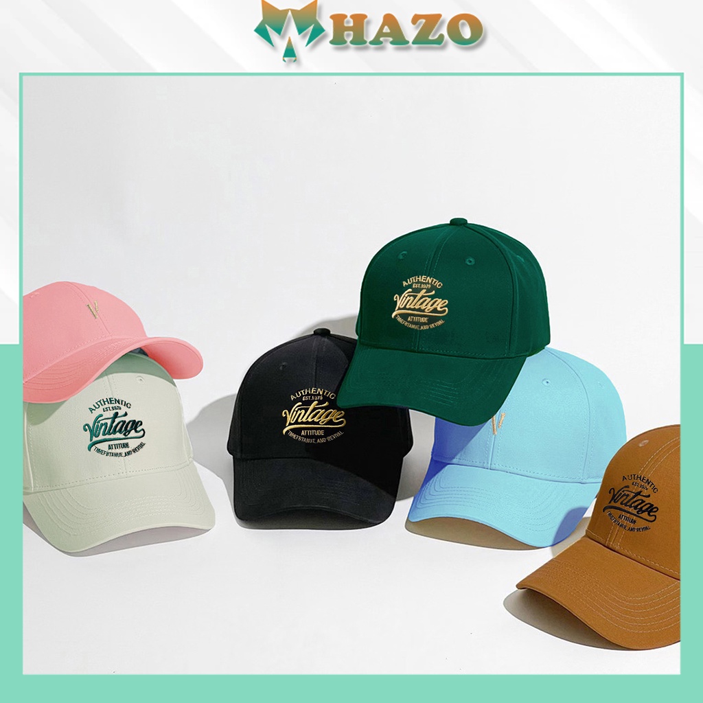 Mũ Lưỡi Trai Nón Kết Nhung Cao Cấp Thêu Chữ Vintage 489 Phong Cách Ulzzang Form Unisex Nam Nữ - Hazo