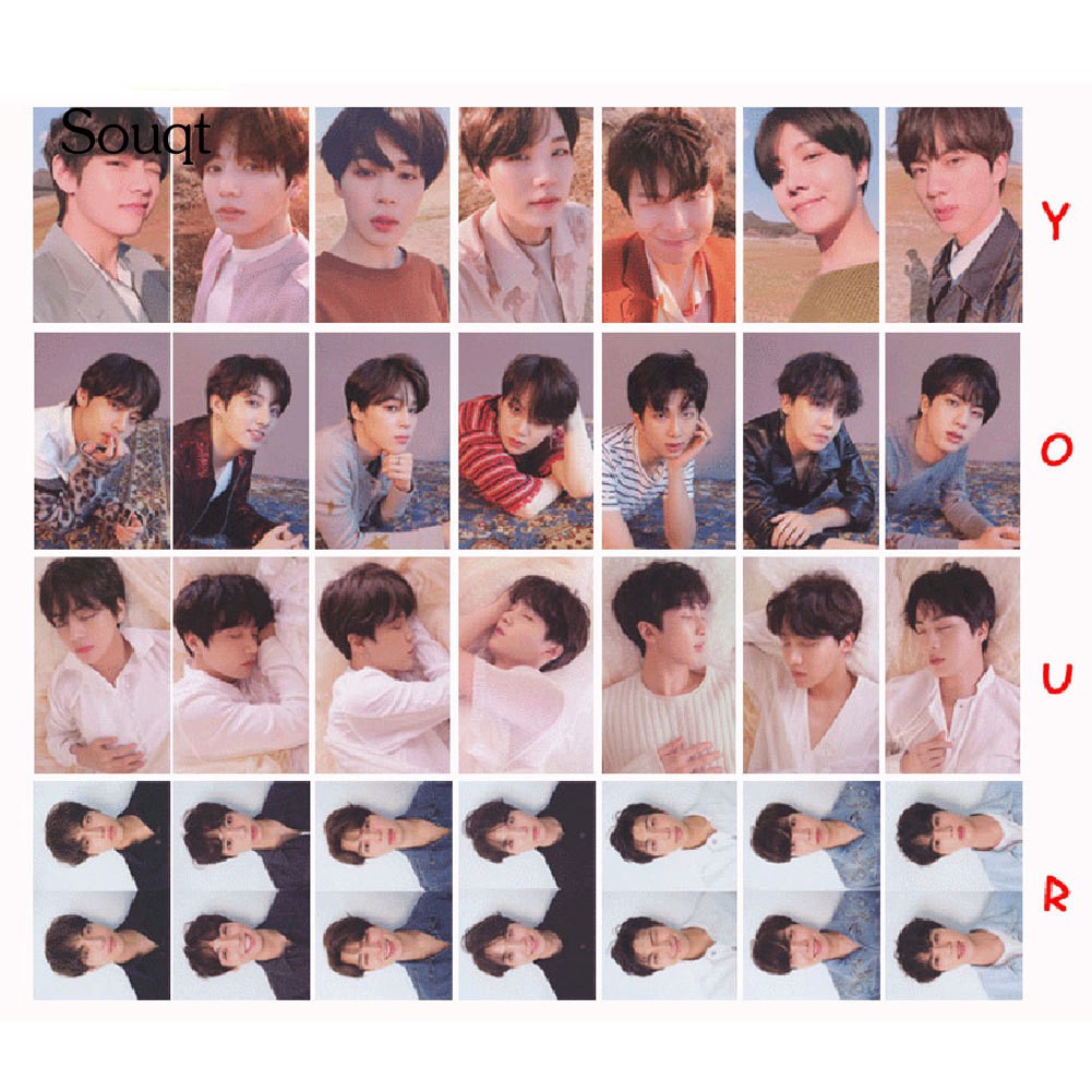 SQ 7Pcs Kpop BTS Members LOVE YOURSELF Paper Album Photo Cards Postcards Decor Gift