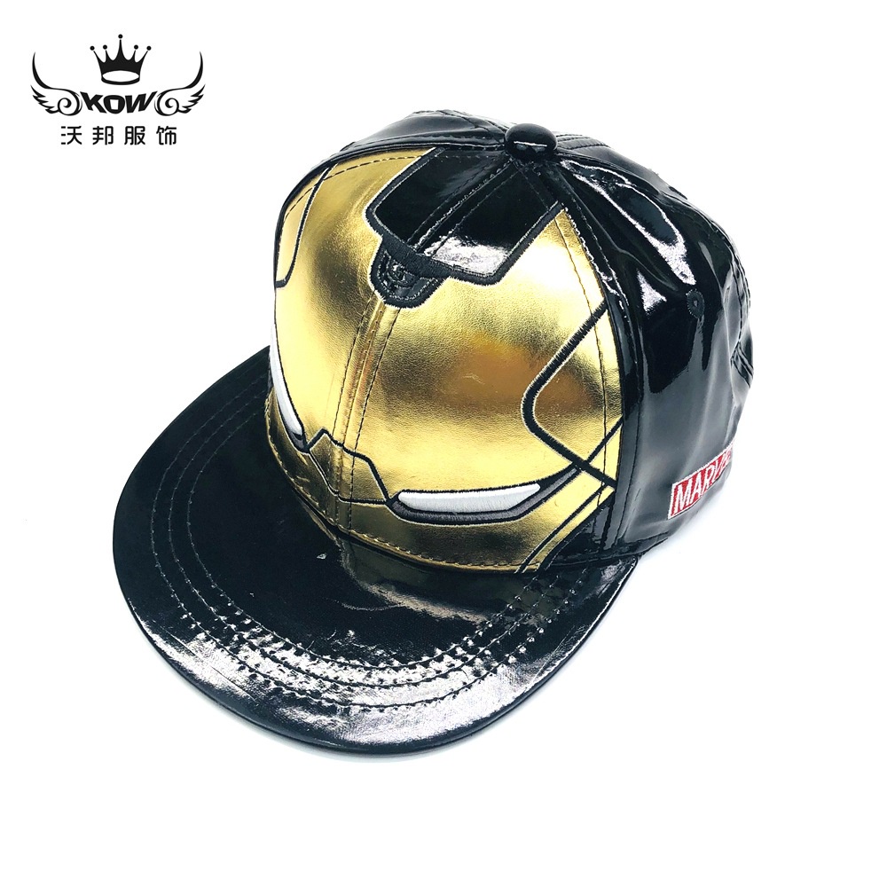 Mũ Lưỡi Trai Da Giả Phong Cách Hip Hop In Hình Iron Man Cá Tính Cho Bé