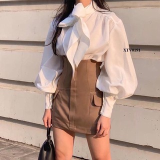 CHÂN VÁY CẠP CAO TÚI SƯỜN