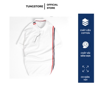 Áo thun polo nam sọc đỏ đen thời trang sang trọng chất liệu thun polo cá sấu cao cấp